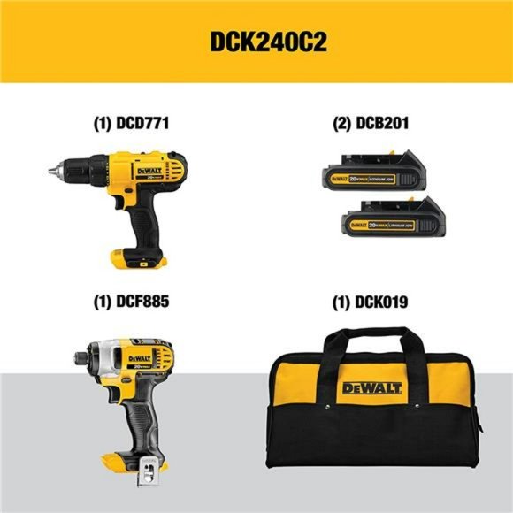 DEWALT 20V MAX Cordless Drill and Impact Driver with 2 Batteries and Charger - Picture 2 of 5